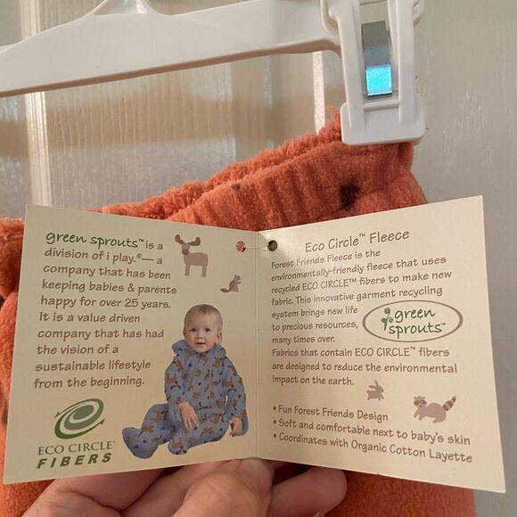 Green Sprouts Eco Circle Fleece Pants Forest Friends Pink Size XL 2 years NWT - Picture 6 of 9